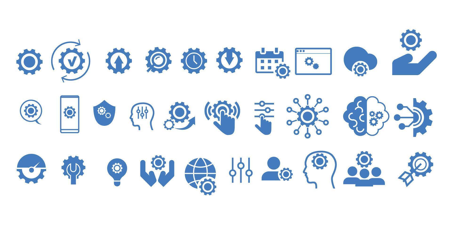 Setting and Setup icon set. Containing Configuration, option, settings, control , and more. editable stroke vector