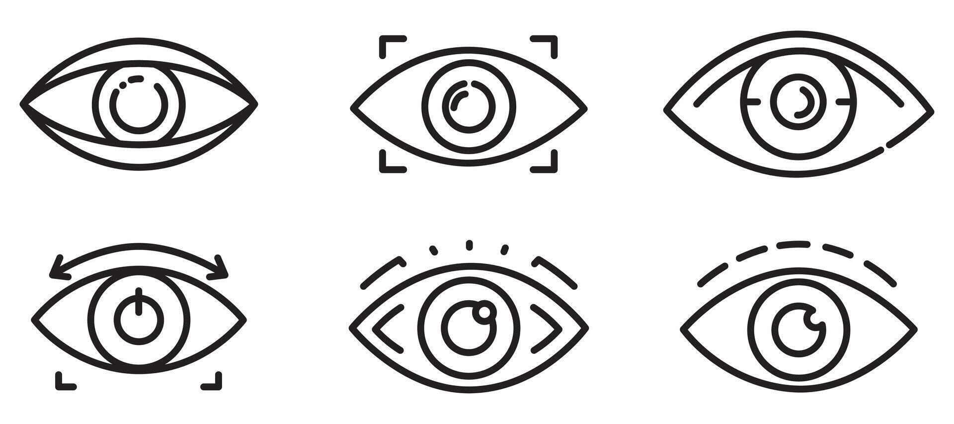 Eye View Icon Set Vision Security and Visibility Symbols for Interface Design vector