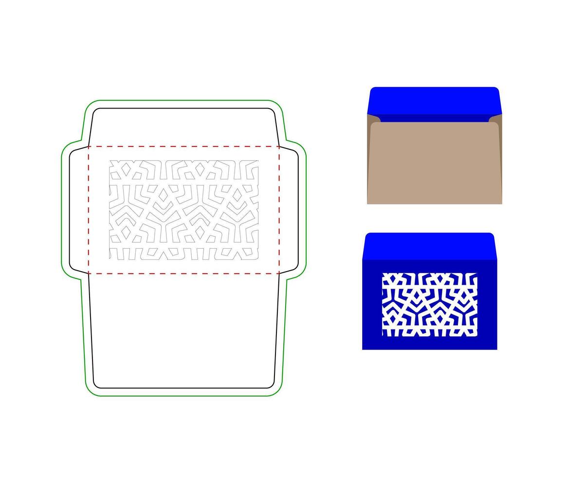 Big size Booklet envelope With Seamless Pattern dieline template vector