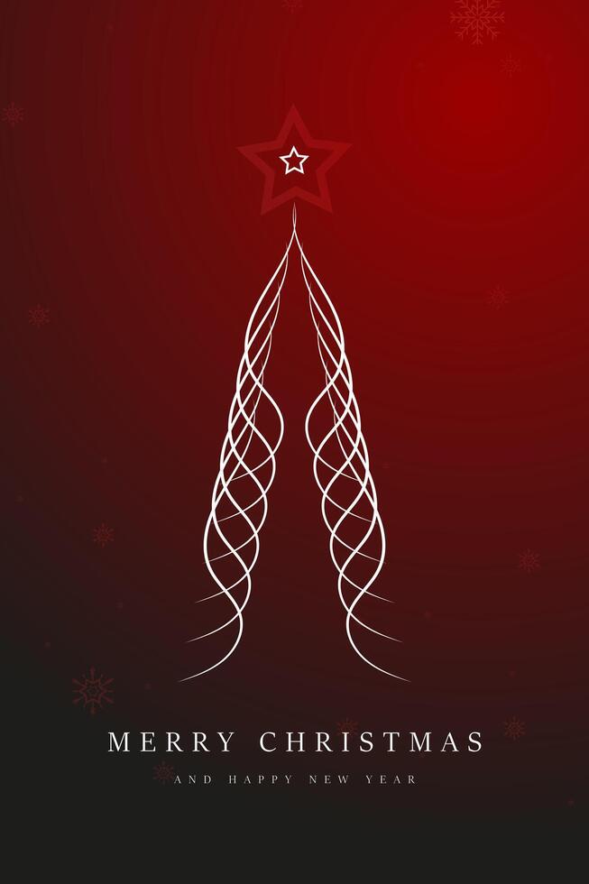 Red merry christmas tree with Red Christmas Abstract background, Flat design of Christmas tree concepts for Christmas red background with fir tree vector