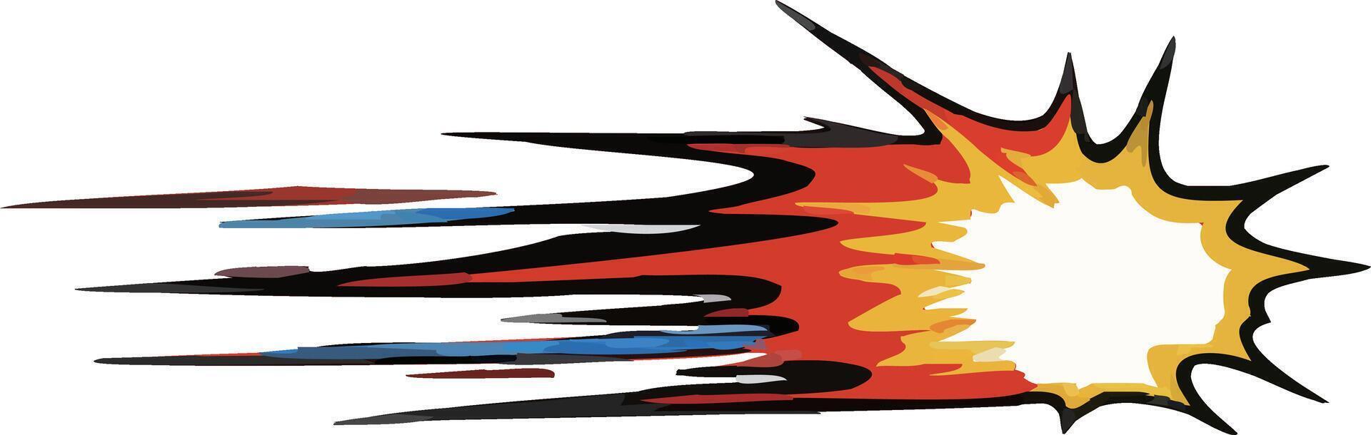 Dynamic burst of explosive energy with vibrant colors, illustrating rapid motion and impactful force, perfect for action-oriented designs and digital media projects vector
