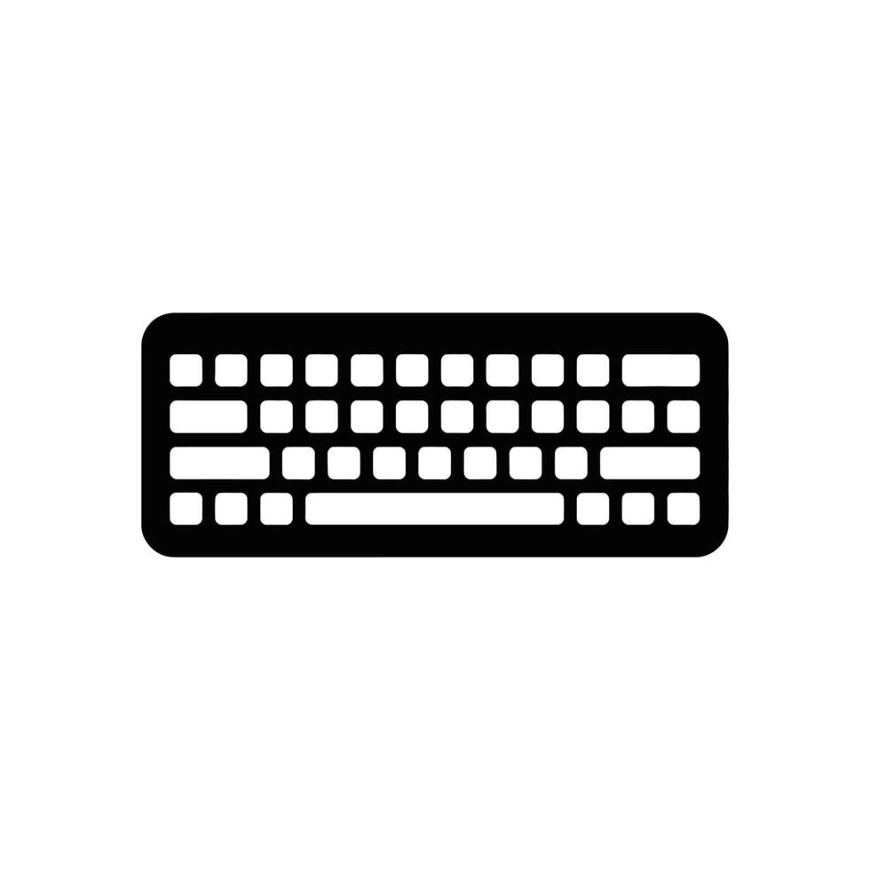 Black keyboard icon on white background for technology and input designs vector