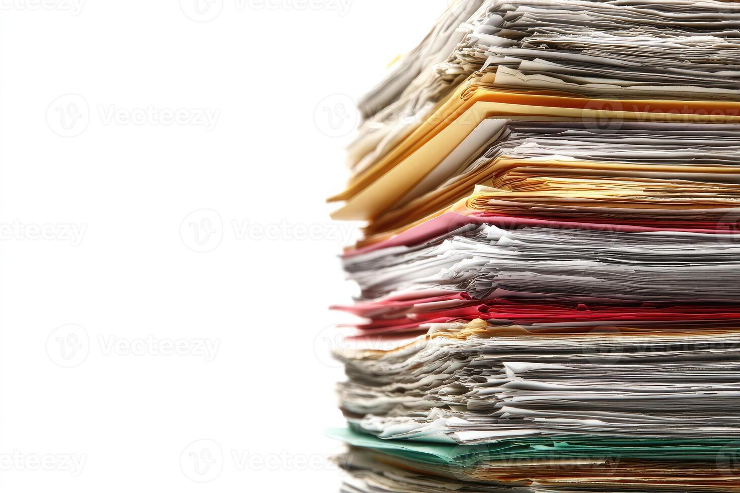 High stack of assorted documents and files photo