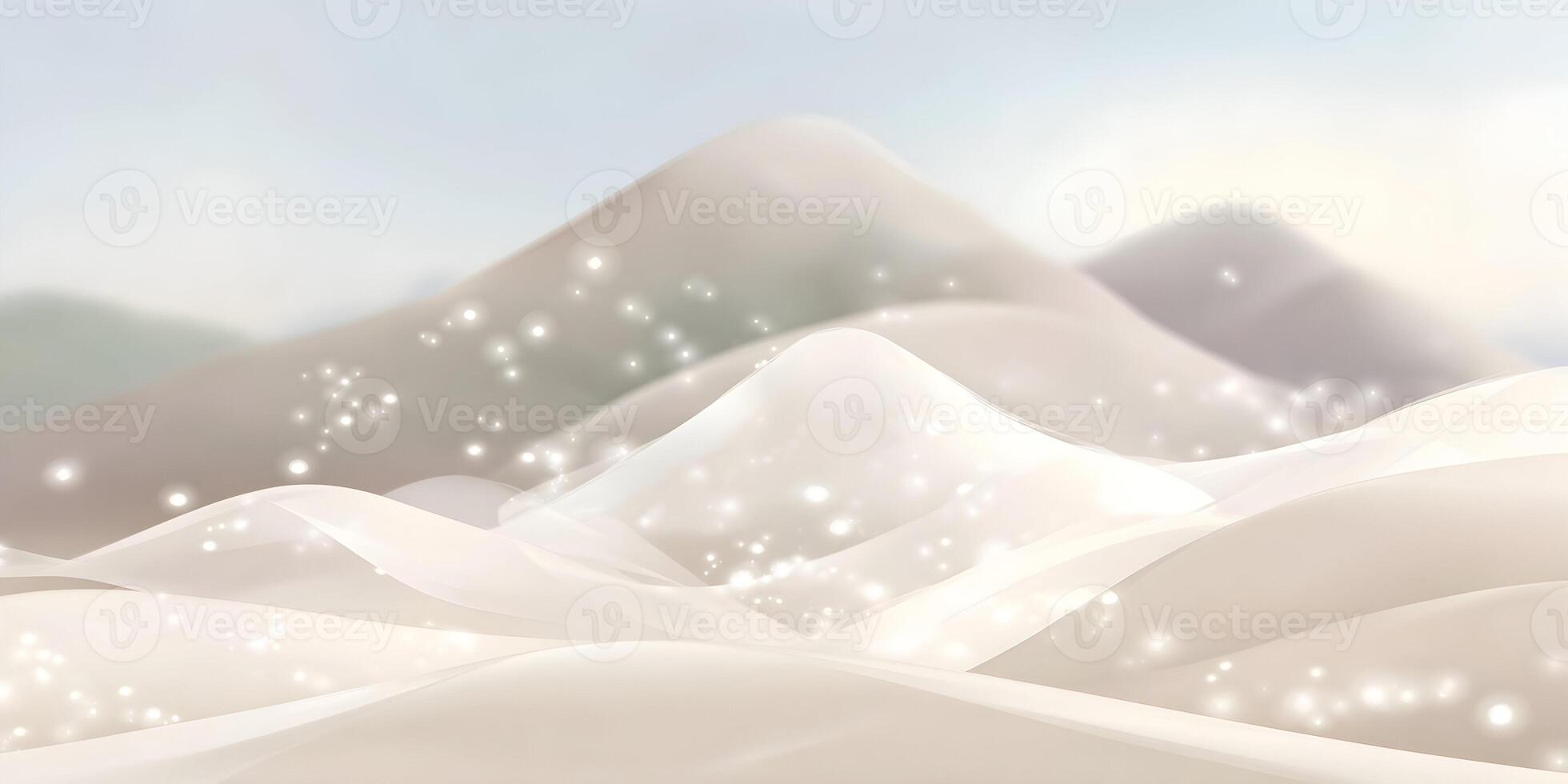 Soft shimmering abstract hills with gentle curves and sparkling light create a serene and elegant background photo