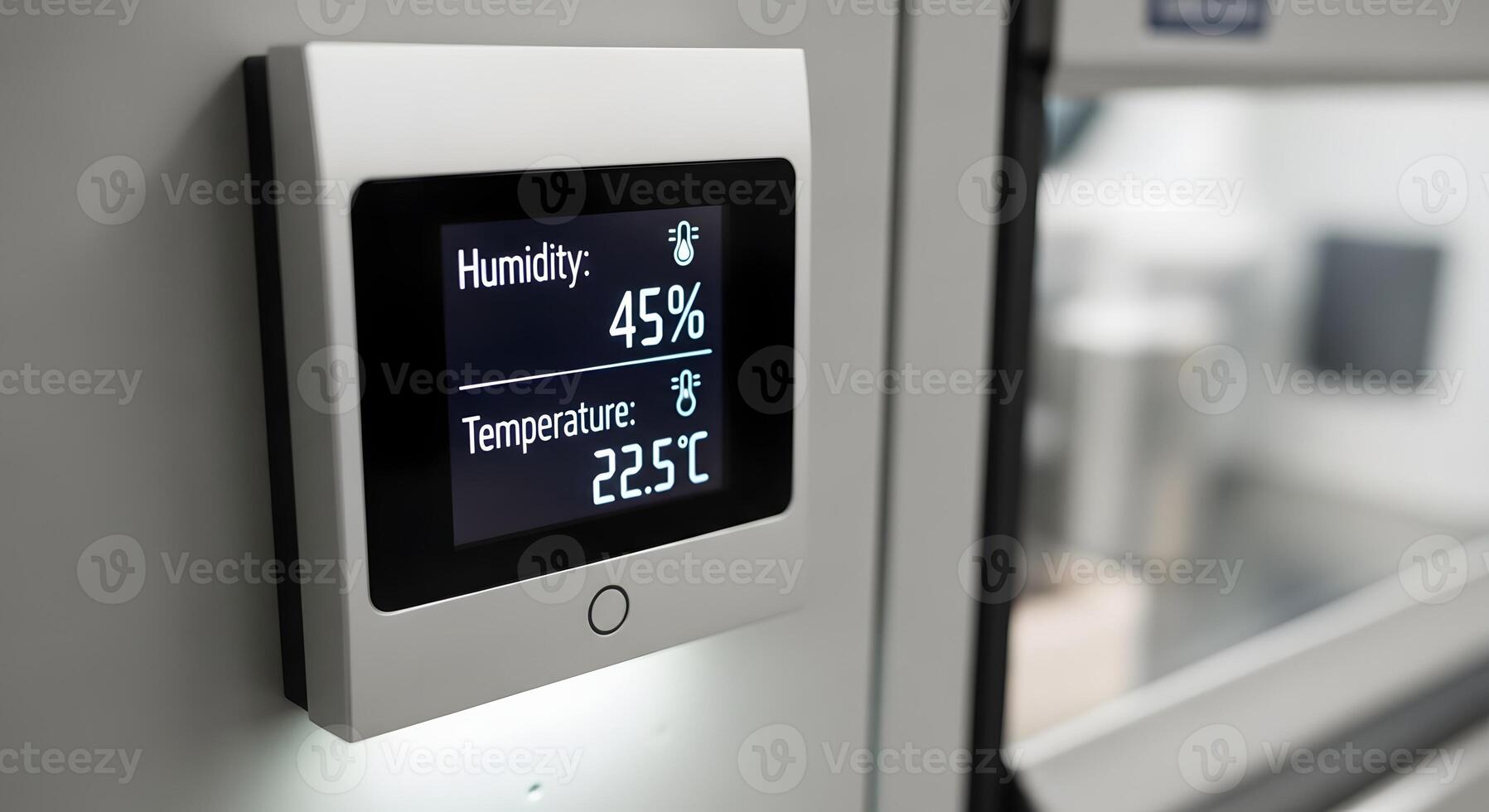 Digital sensor displaying humidity and temperature photo