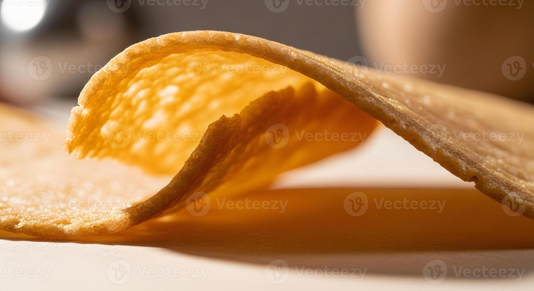 Macro shot of a thin crispy cracker photo