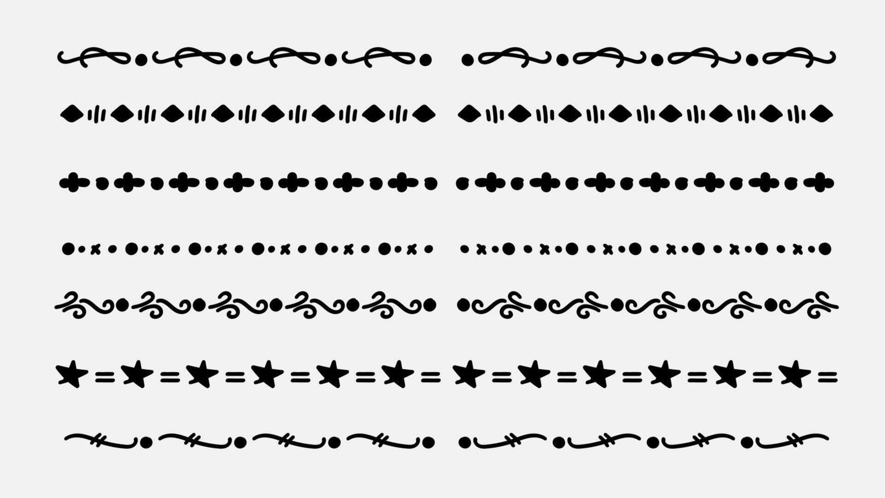 Set of Decorative Text Dividers and Line Borders with Hand Drawn Botanical Elements. . vector