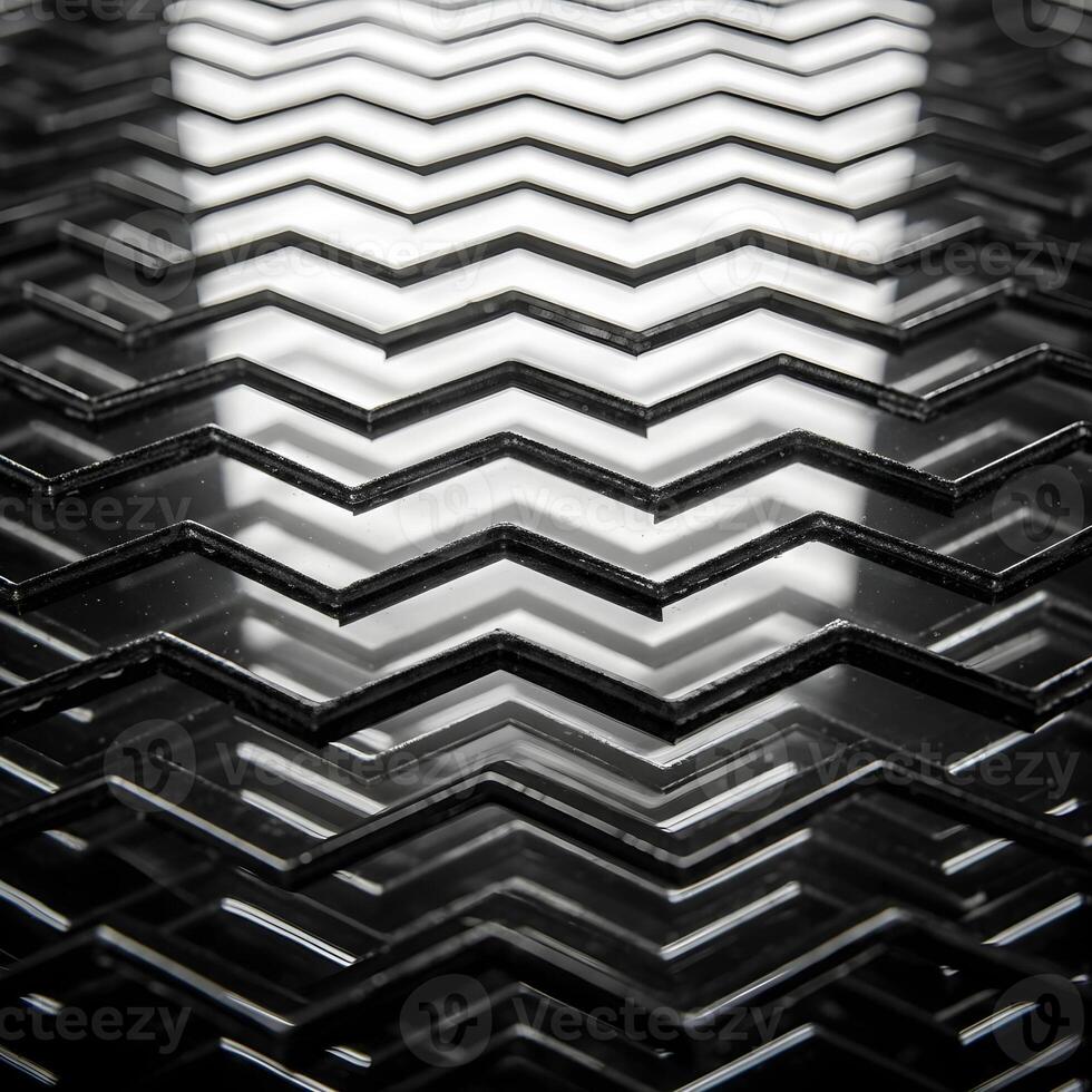 Intricately Detailed Macro Reflection of Zigzag Mirror Patterns, Delicate Textures, and Luminous Surfaces Captured in Ultra-Close, Soft Diffused Lighting Elegance photo