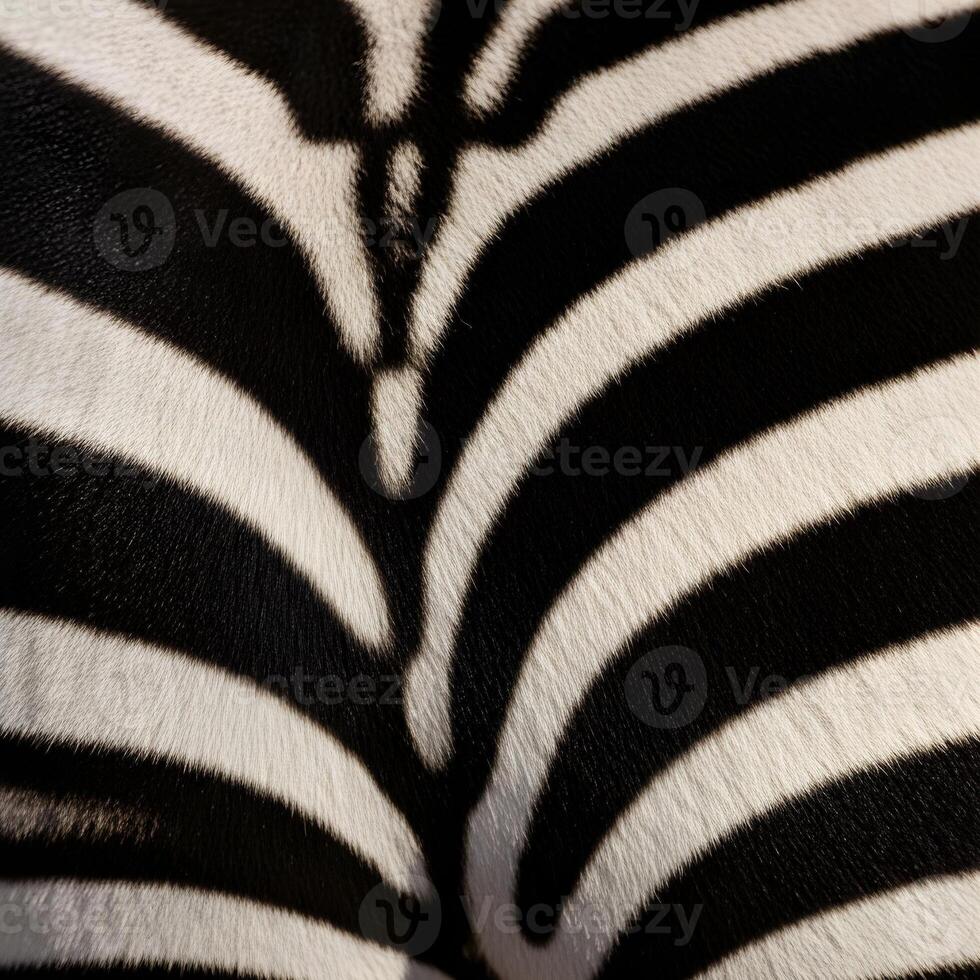 Macro Perspective Unveiling the Intricate Geometry of Zebra Stripes with Subtle Texture and Minimalistic Natural Lighting in Elegantly Upscale Composition. photo