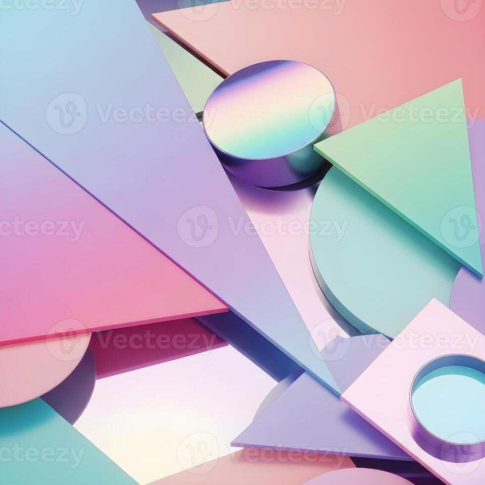 Breathtaking Macro Composition An Elegant Dance of Offset Geometric Patterns, Subtle Pastel Gradients, and Reflective Minimalist Surfaces for Modern Art photo