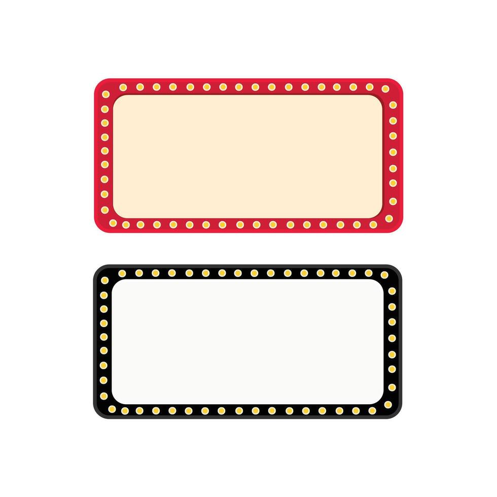 Retro Lightbox template different shape with lightbulb vector