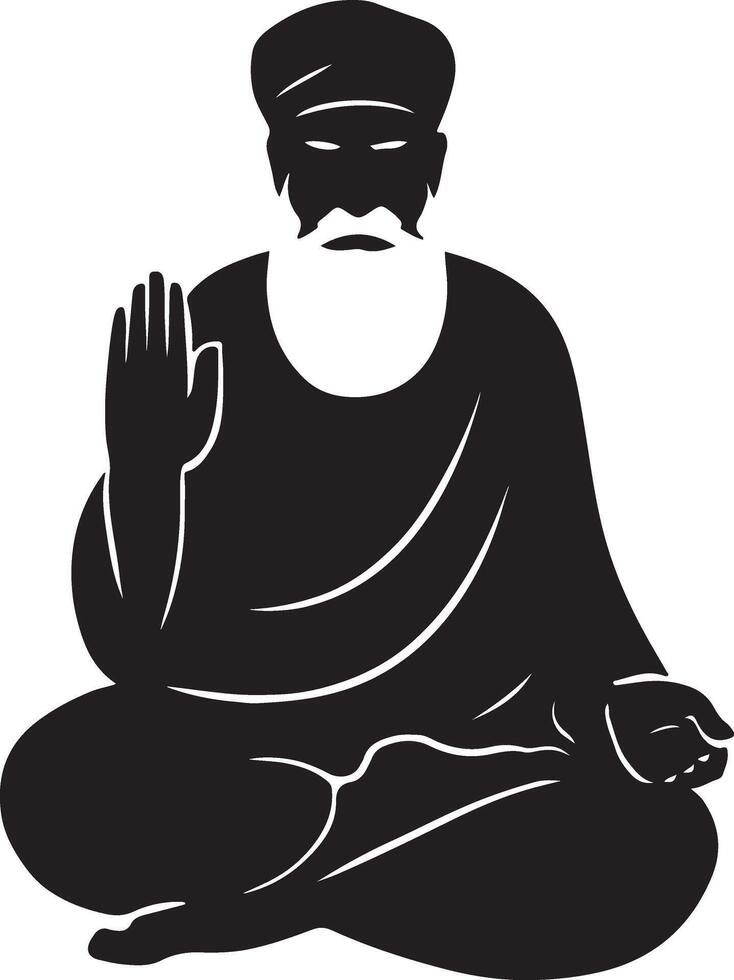 Guru Nanak Dev Ji Silhouette vector