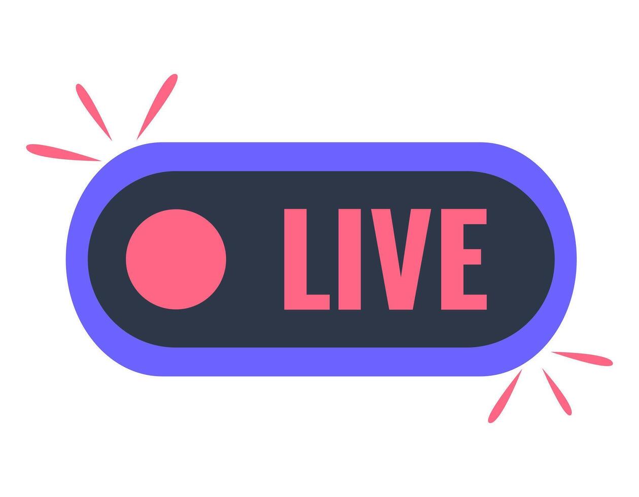 Modern Live Streaming Button and Icon vector