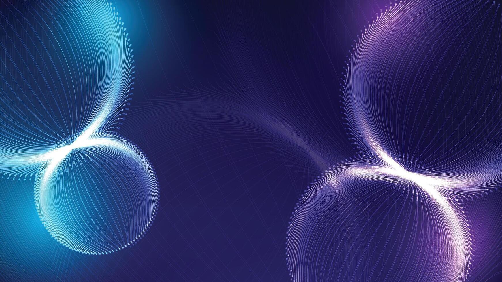 Abstract Futuristic Energy Flow Background Glowing Particle Spheres, Quantum Connection, and Hi-Tech Science Concept vector
