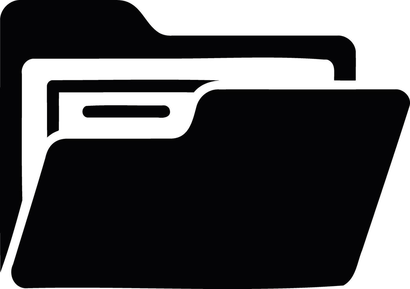 Illustration of an open folder isolated on white background, representing file organization vector