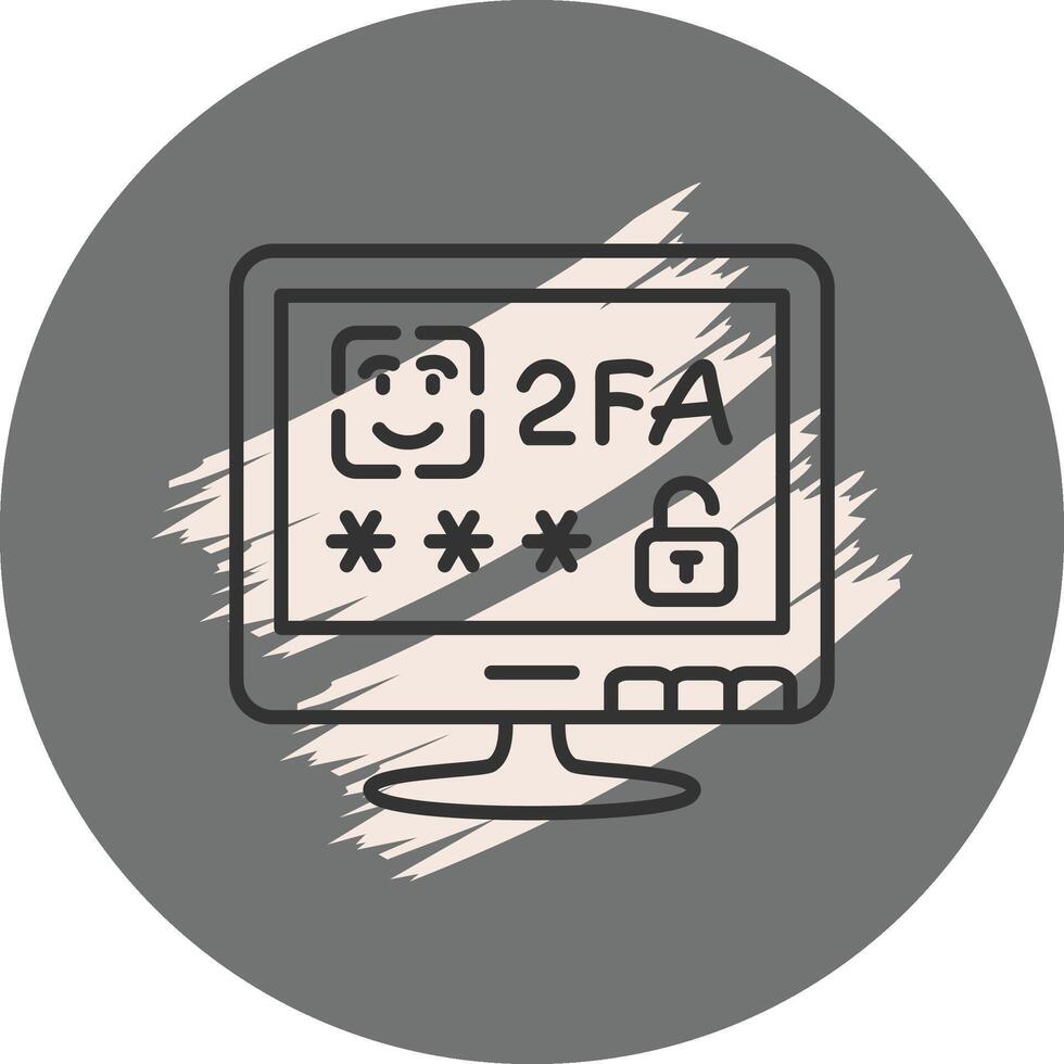 Two Factor Authentication Custom Flat Feature vector