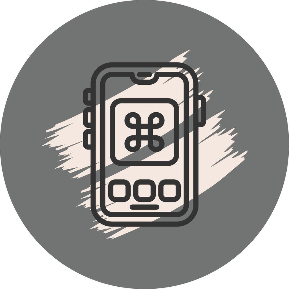 Mobile Command Minimal Flat Design Asset vector