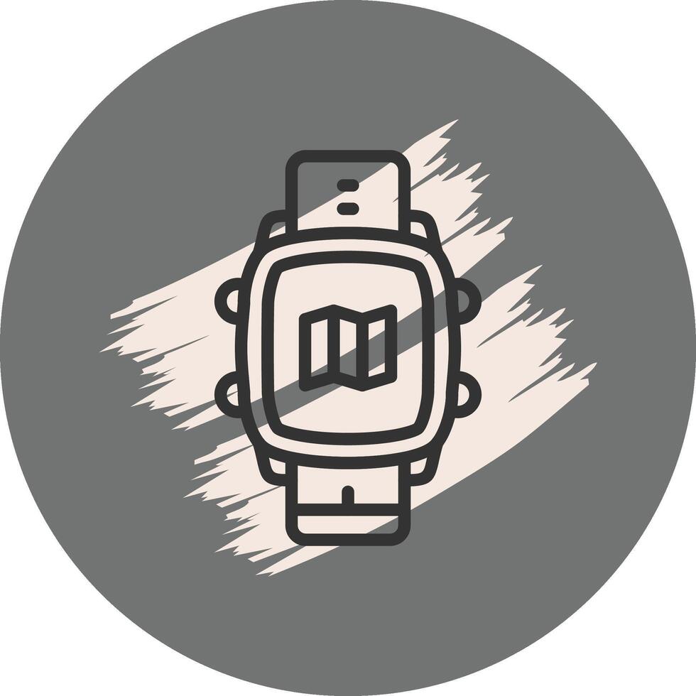 Smart Watch Map Unique Flat Feature vector