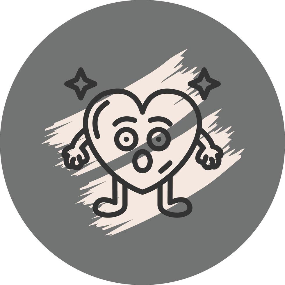 Surprised Heart Refined Flat Design Layout vector