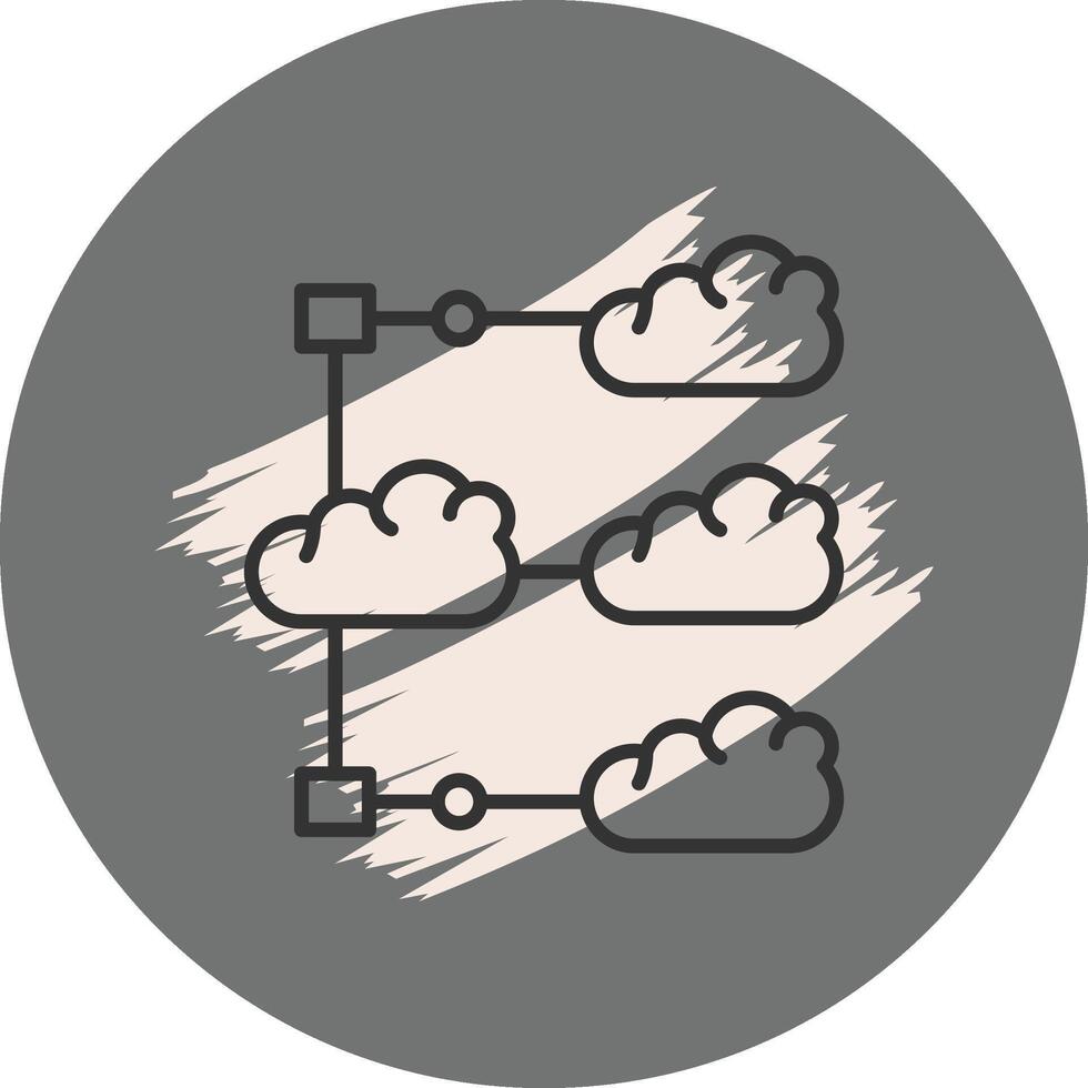 Multi Cloud Modern Flat Design Object vector