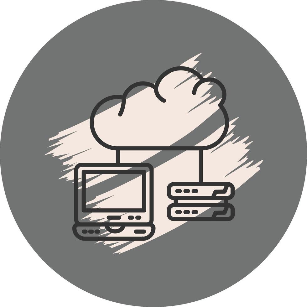 Cloud Computing Service Distinct Visual Graphic Symbol vector