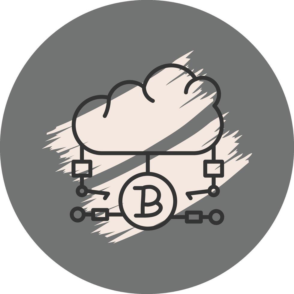 Cloud Blockchain Simple Flat Graphic Design vector