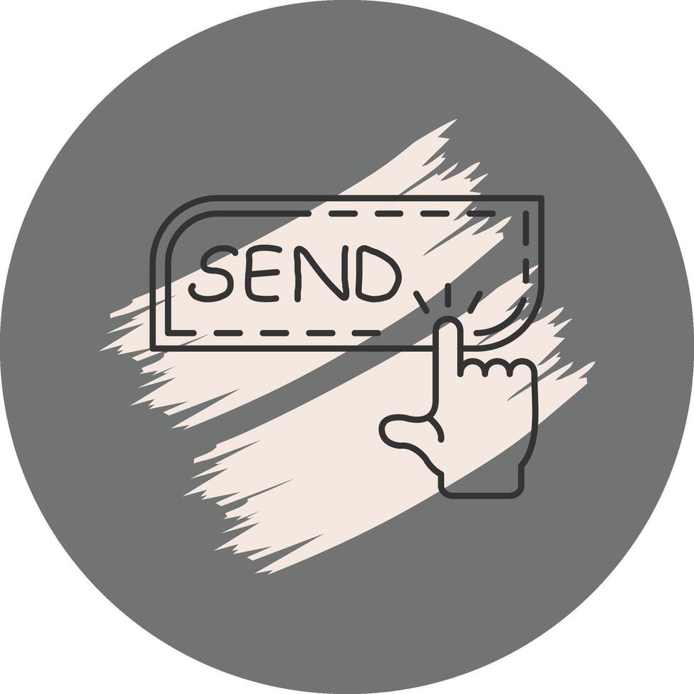 Send Finger Tap Button Minimal Product Graphic Shape vector
