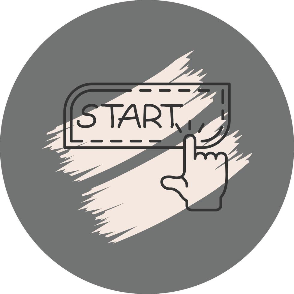 Start Finger Tap Button Functional Web Graphic Object vector