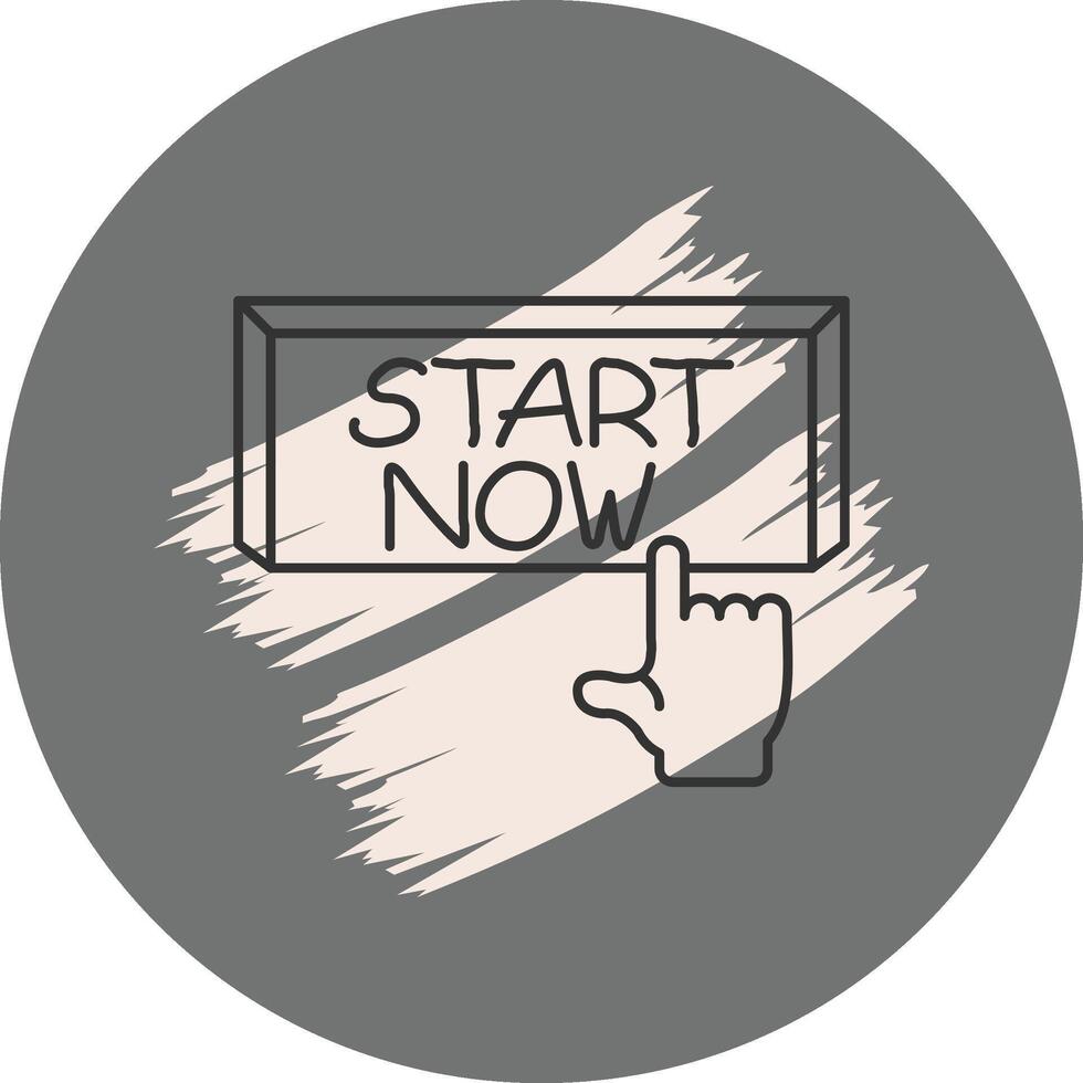 Start Now Finger Tap Button Custom Creative Element vector