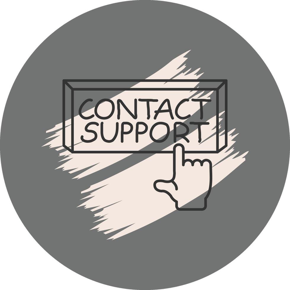 Contact Support Finger Tap Button Dynamic Flat Design Feature vector