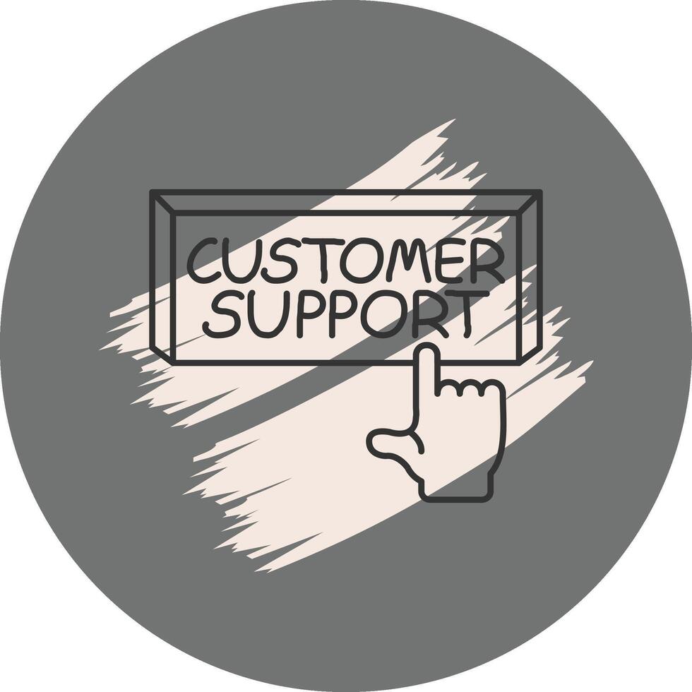 Customer Support Finger Tap Button Custom Creative Element vector