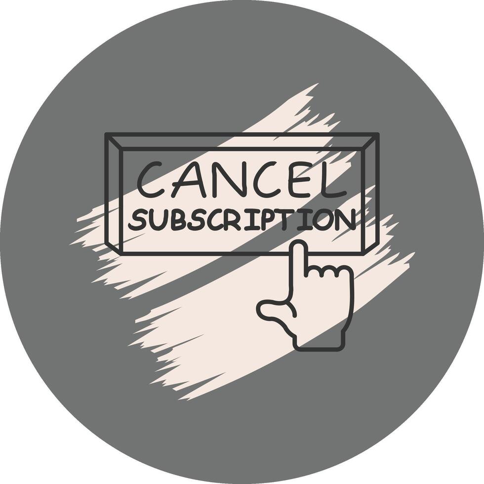Cancel Subscription Finger Tap Button Elegant Creative Layout vector