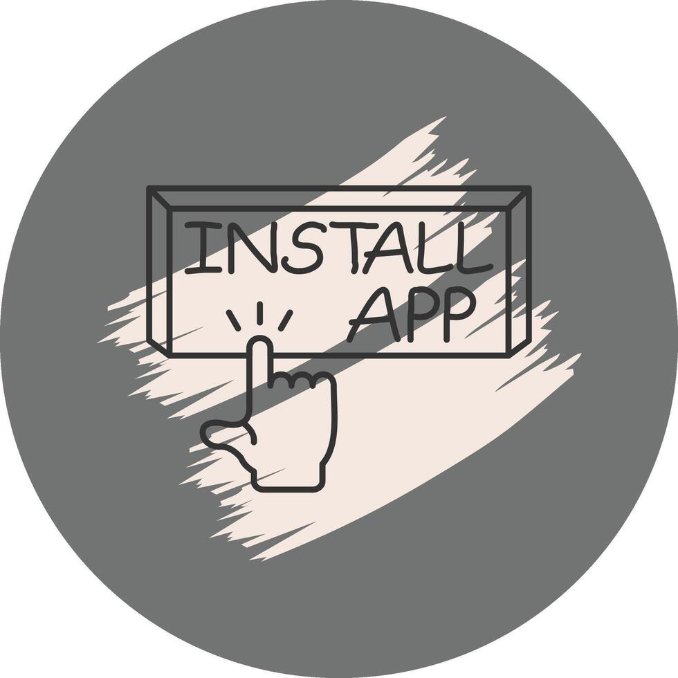 Install App Finger Tap Button High Quality Illustration vector