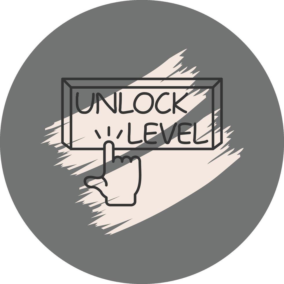 Unlock Level Finger Tap Button Innovative Flat Design Asset vector