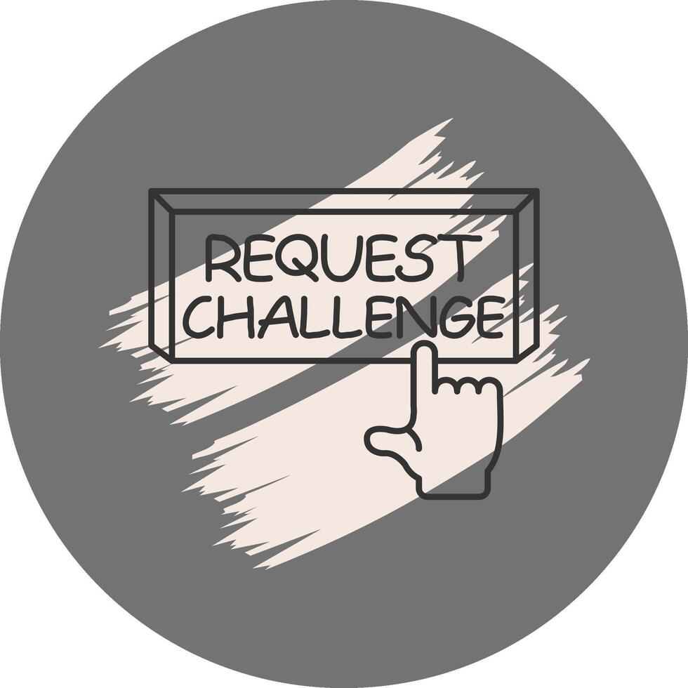 Request Challenge Finger Tap Button Balanced Modern Graphic Element vector