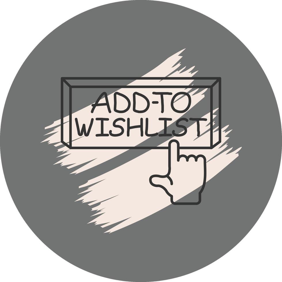 Add to Wishlist Finger Tap Button Unique Product Design Symbol vector