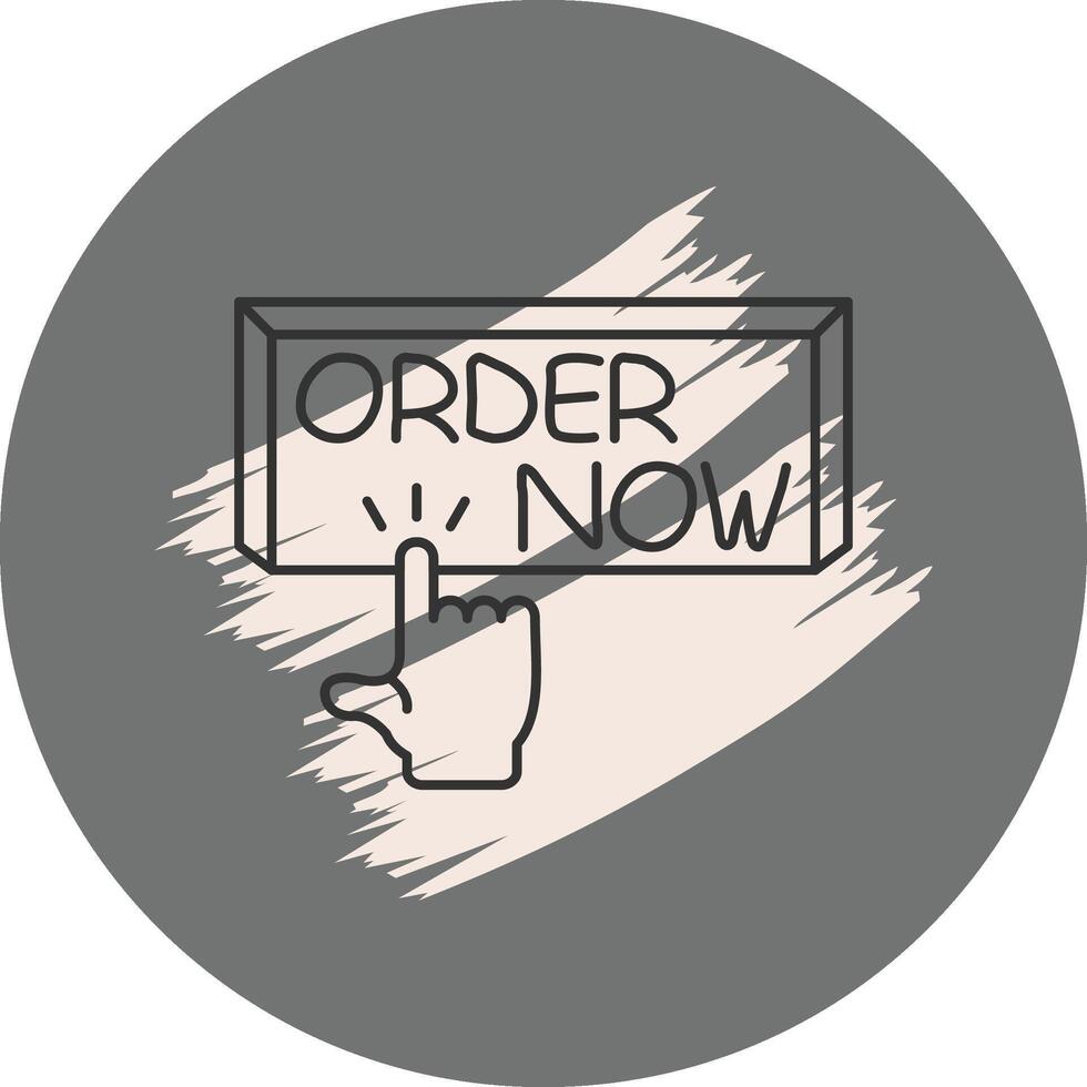 Order Now Finger Tap Button Custom Flat Design Element vector