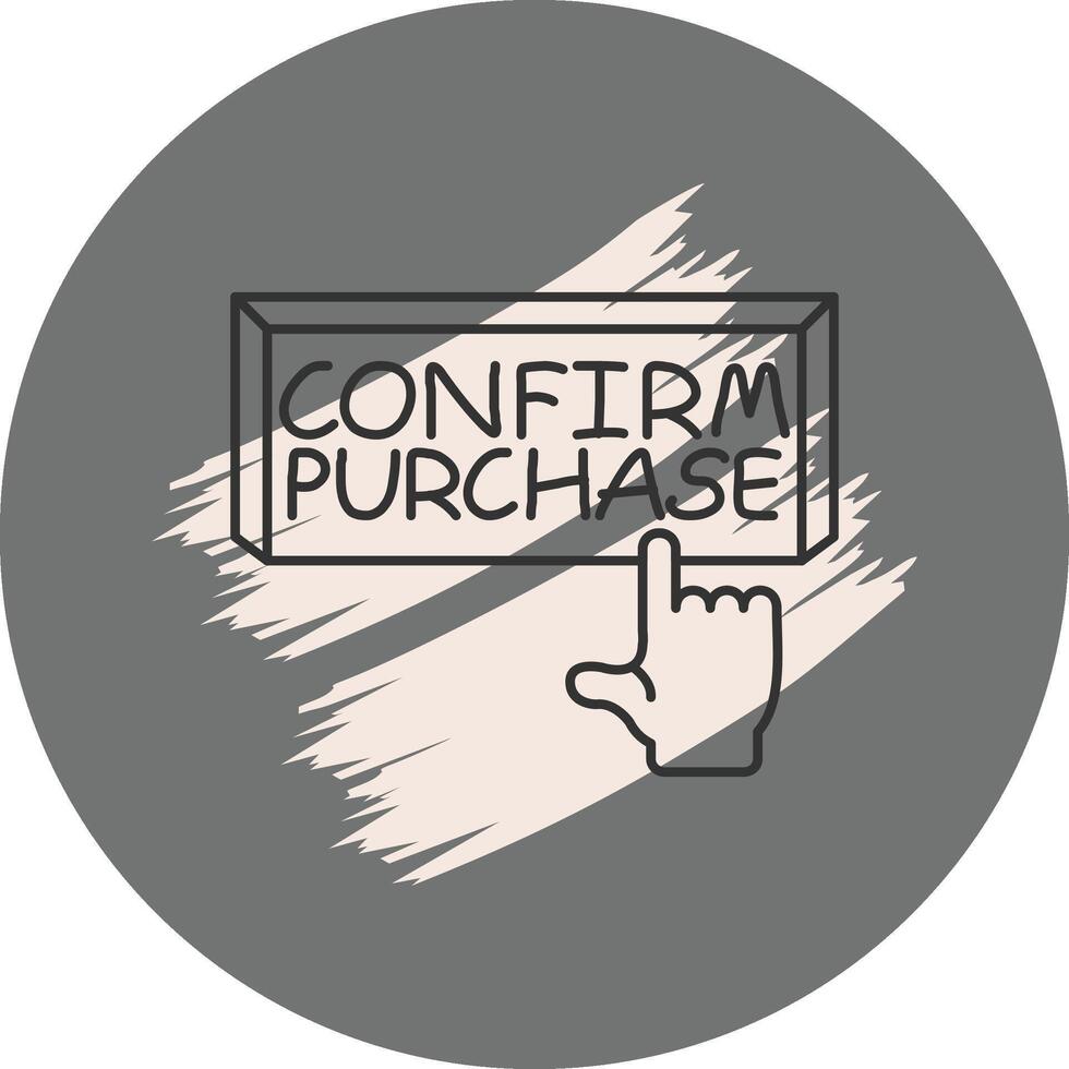 Confirm Purchase Finger Tap Button Minimal User Interface Element vector