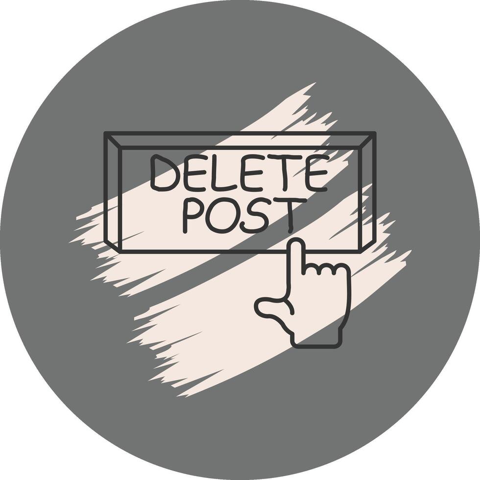 Delete Post Finger Tap Button Innovative Web Graphic Layout vector