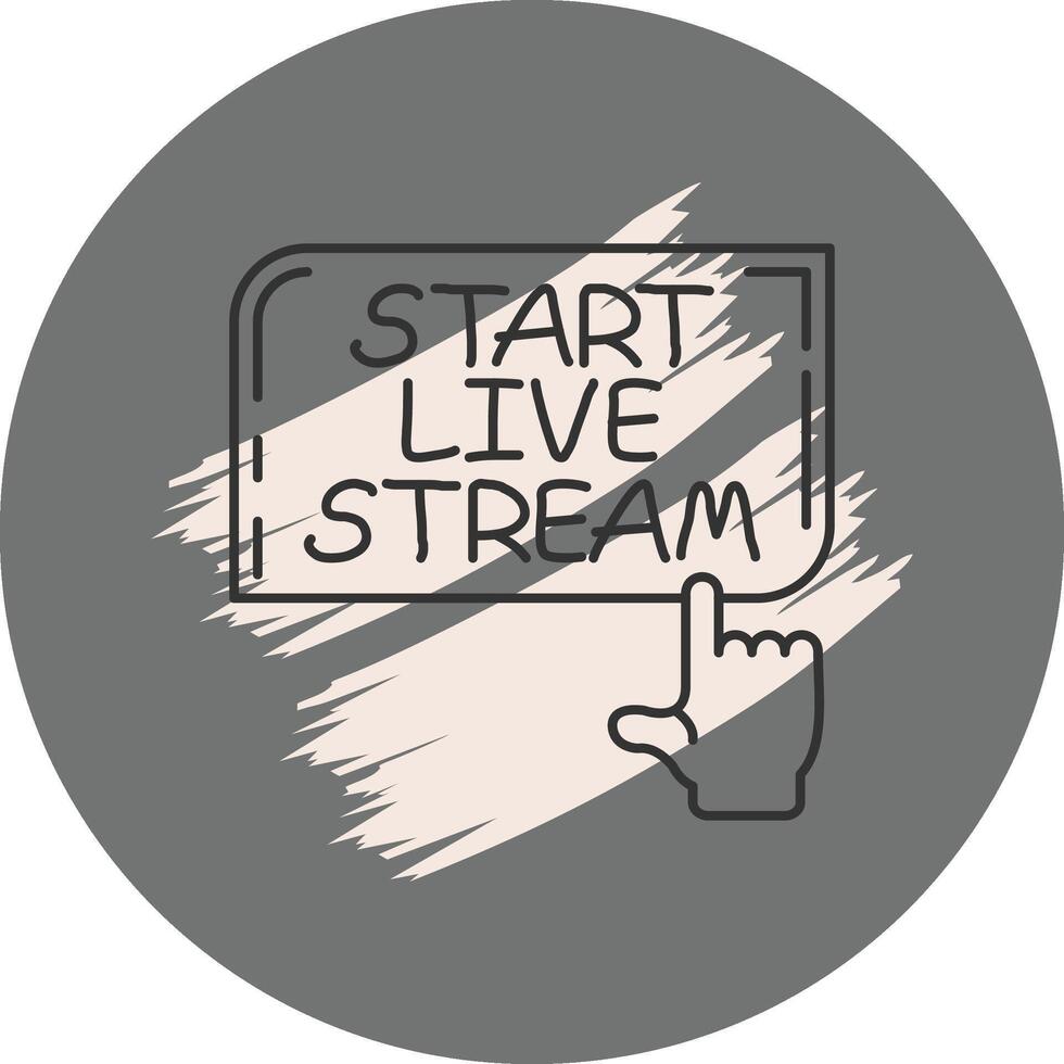 Start Live Stream Finger Tap Button Distinct Visual Graphic Feature vector