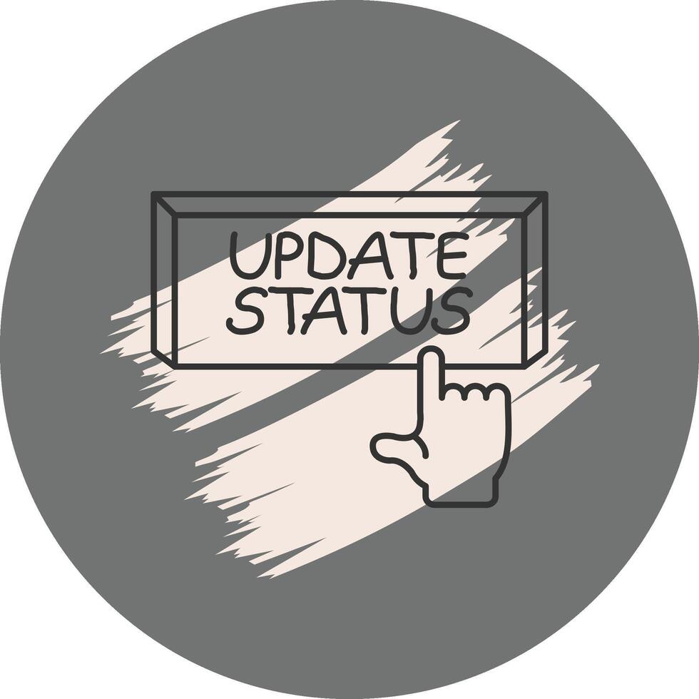 Update Status Finger Tap Button Artistic Flat Layout vector