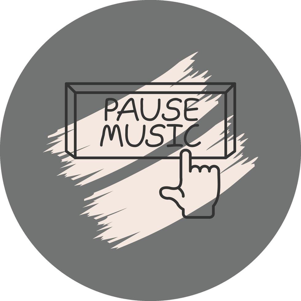 Pause Music Finger Tap Button High Resolution Design Element vector