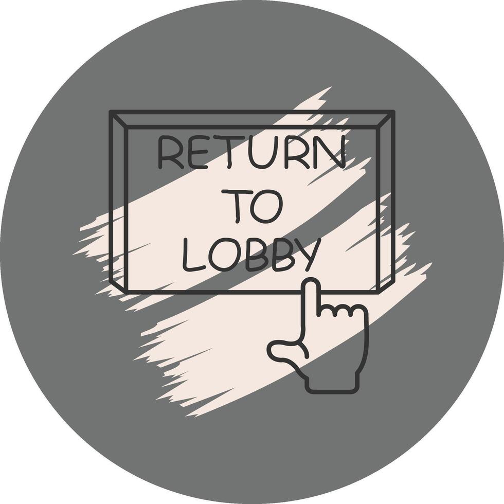 Return to Lobby Finger Tap Button Balanced User Interface Feature vector
