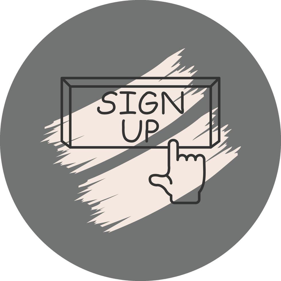 Sign Up Finger Tap Button Unique Branding Graphic Layout vector