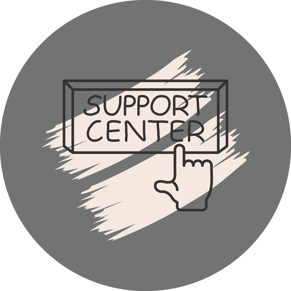 Support Center Finger Tap Button Innovative Visual Graphic Concept vector