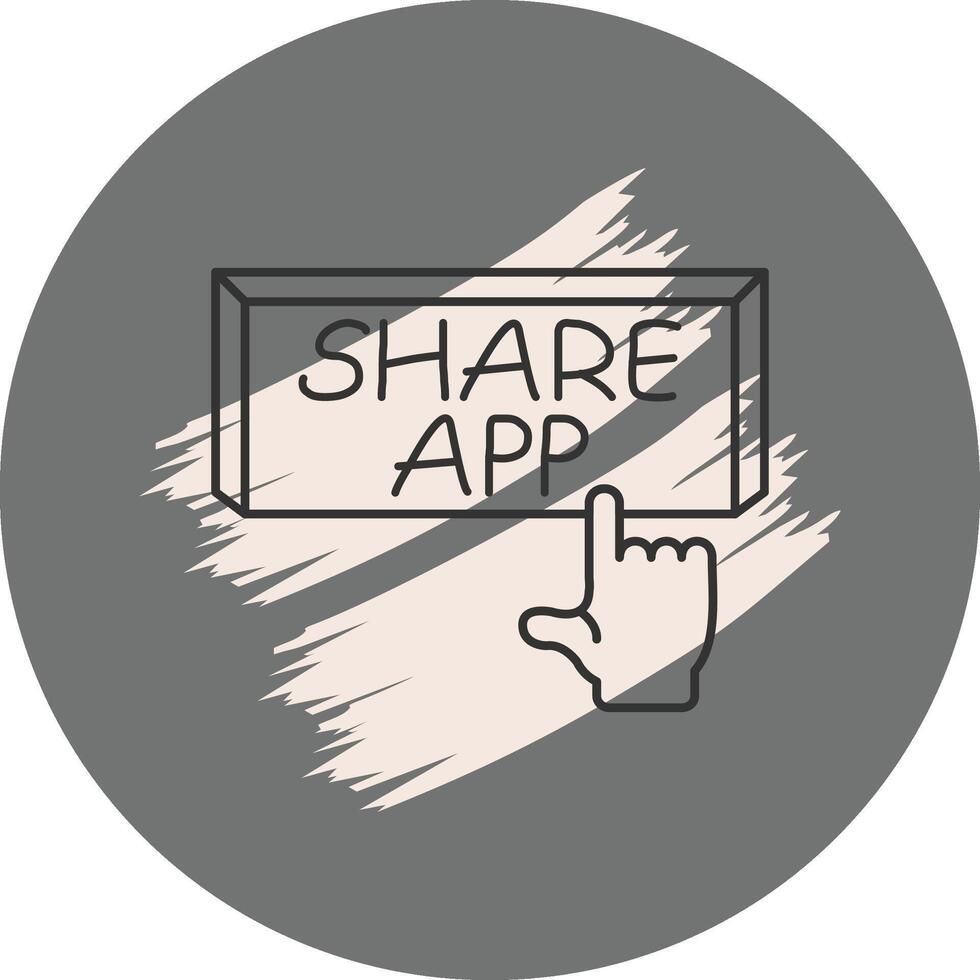 Share App Finger Tap Button Geometric Design Symbol vector