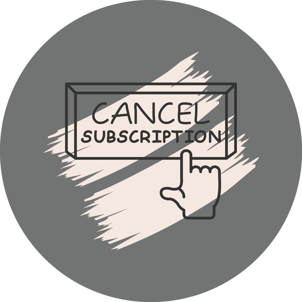 Cancel Subscription Finger Tap Button Adaptive Web Interface Layout vector