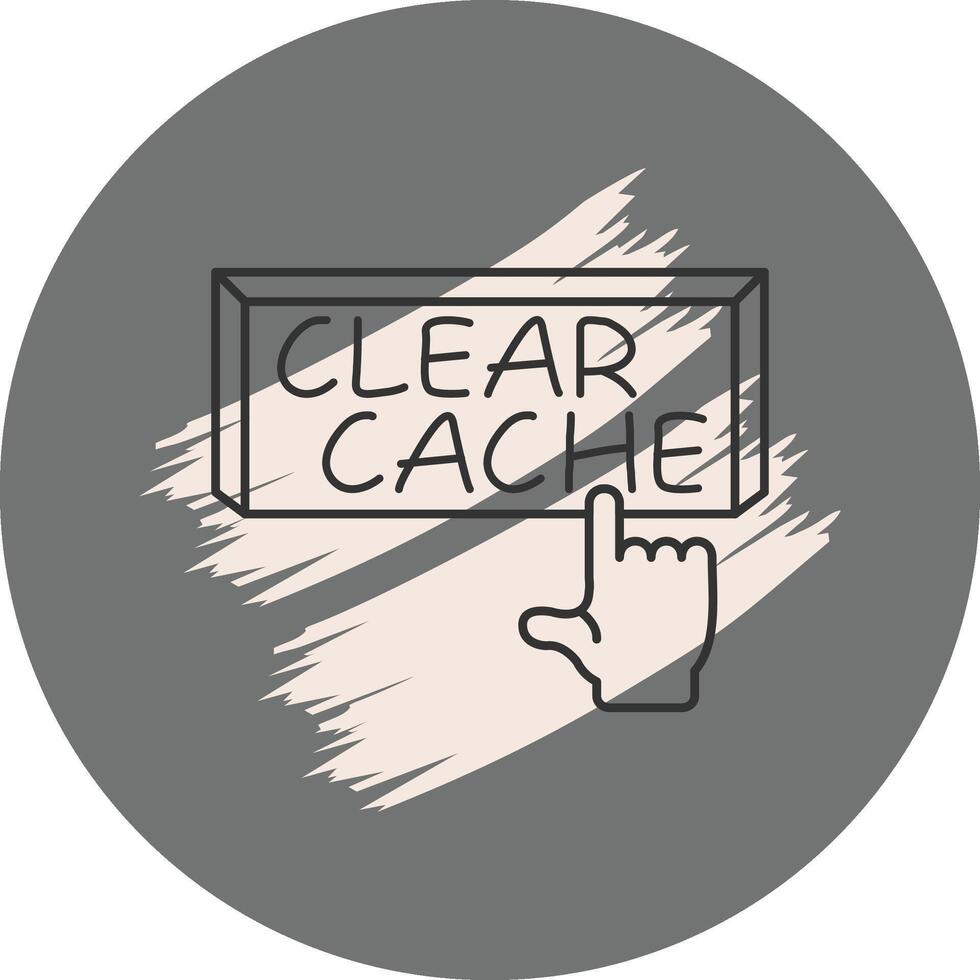 Clear Cache Finger Tap Button Advanced Creative Graphic Form vector