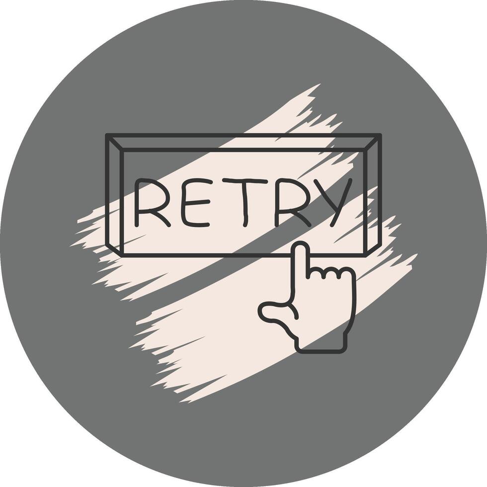 Retry Finger Tap Button Custom Flat Design Element vector