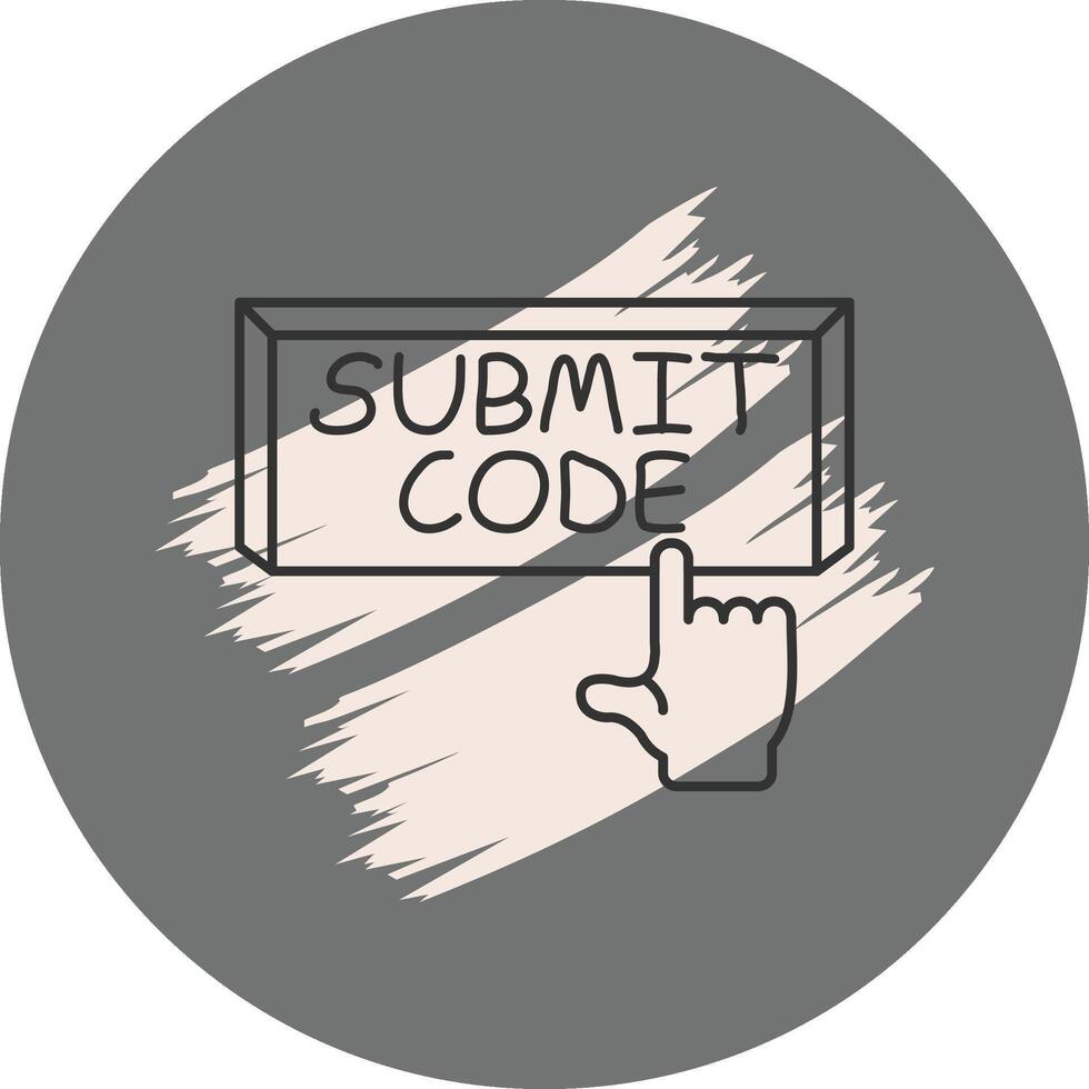 Submit Code Finger Tap Button Balanced Digital Art Layout vector